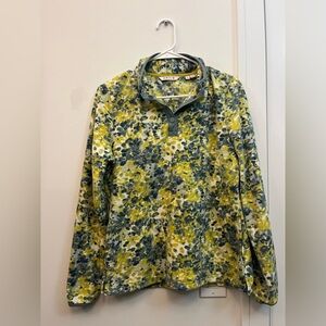 Orvis Women's Yellow and Green Floral Fleece